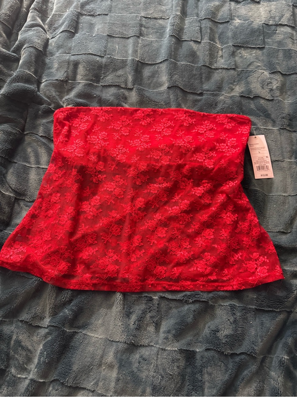 wild fable Red Lace Strapless Top